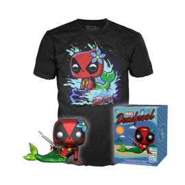 Pop! + Tee Box - Mermaid Deadpool